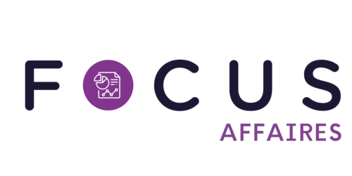 Logo « FOCUS Affaires » avec l’icône d’un rapport comportant des graphiques en secteurs et en courbe à l’intérieur de la lettre « O » sur fond violet.