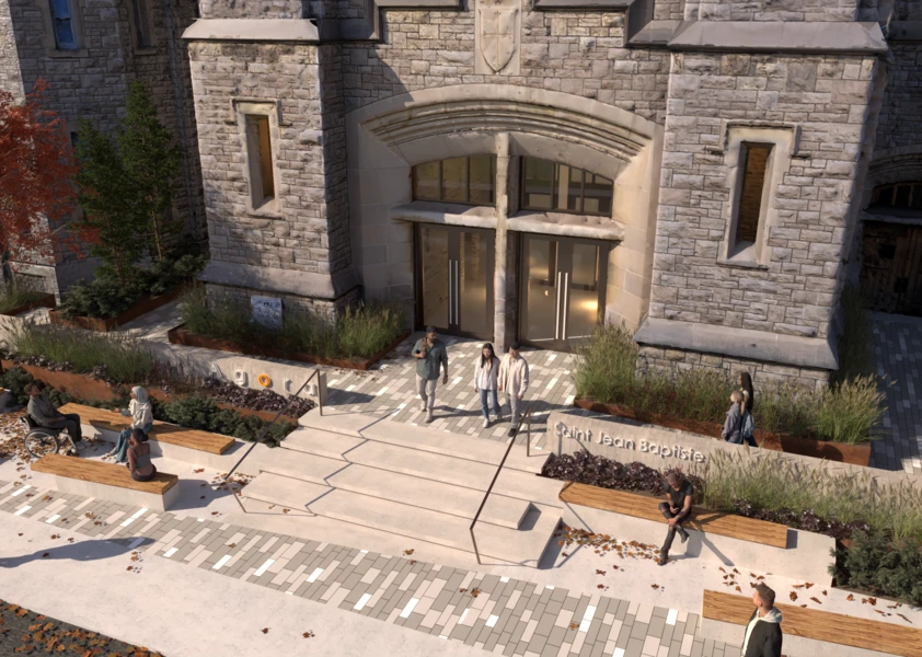 Concept architectural de la devanture du bâtiment