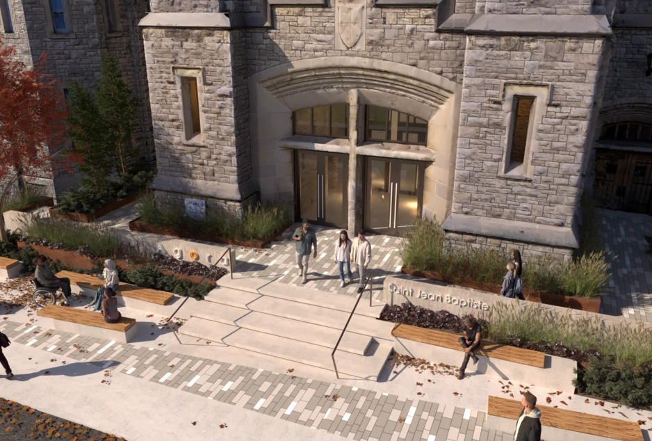 Concept architectural de la devanture du bâtiment