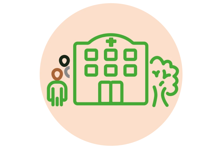 Pilier 3 : Icône d’un bâtiment scolaire avec des élèves et un arbre.