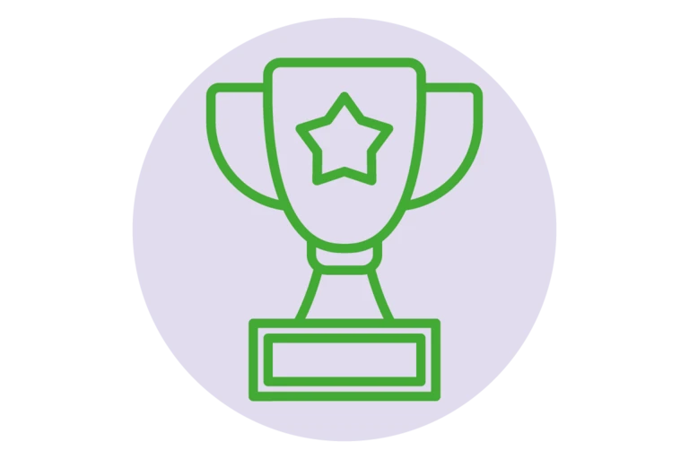 Icône d’un trophée avec une étoile au centre.