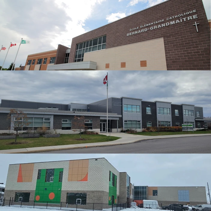 façade des trois écoles offrant le calendrier équilibré