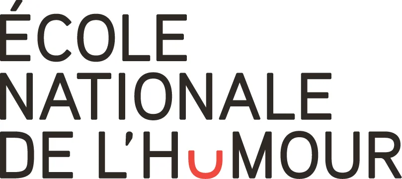 Logo de l’École nationale de l’humour avec un « U » rouge en forme de sourire.