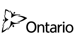 Logo du gouvernement de l’Ontario avec la fleur trillium stylisée en noir.